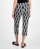 Jm Collection Women's Printed Pull-On Capri Pants, Exclusively at Macy's