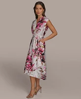 Donna Karan New York Women's Floral-Print Faux-Wrap Dress
