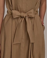 Donna Karan New York Women's Belted Sleeveless Shirtdress