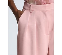 Kenneth Cole Women's Satin Twill Pleated Wide-Leg Pants