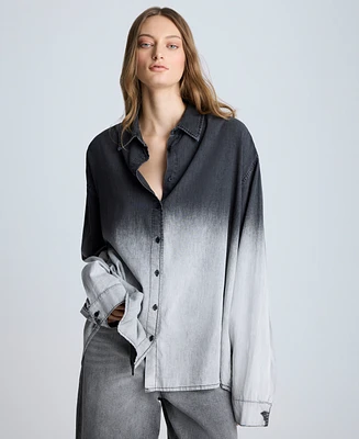Kenneth Cole Women's Chambray Ombre Tunic Shirt