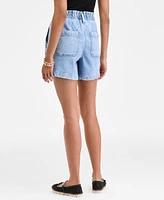 On 34th Women's Denim High Rise Paperbag-Waist Shorts, Exclusively at Macy's