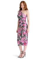 Steve Madden Women's Sacha Printed Lace One-Shoulder Sheath Dress