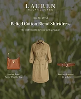 Lauren Ralph Women's Belted Cotton-Blend Shirtdress