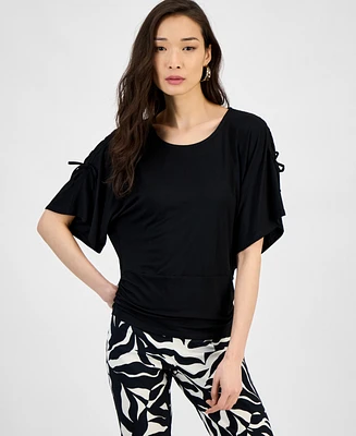 I.n.c. International Concepts Women's Side-Tie Animal-Print Top, Exclusively at Macy's