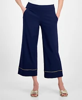 Jm Collection Women's Metallic-Trim Pull-On Capri Pants, Exclusively at Macy's