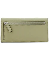 Lauren Ralph Crosshatch Leather Slim Snapped-Closure Wallet