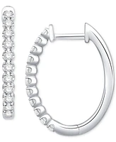 Diamond Small Hoop Earrings (1/3 ct. t.w.) 10k White Gold or Yellow