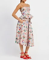 En Saison Women's Nayeli Printed Peplum Top