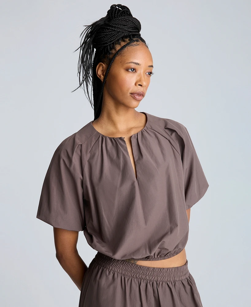 Kenneth Cole Women's Cropped Puff-Sleeve Top