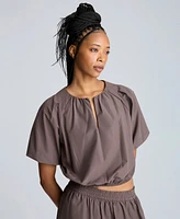 Kenneth Cole Women's Cropped Puff-Sleeve Top