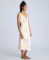 Kenneth Cole Women's Printed Tie-Detail Midi Dress