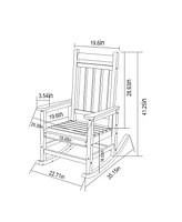 3-Piece Rocking Chair Set, All-Weather Rockers & Table - Black