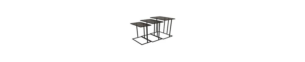 Rectangular Mesh Top Plant Stands, Set of 3 – Sturdy Metal Frame