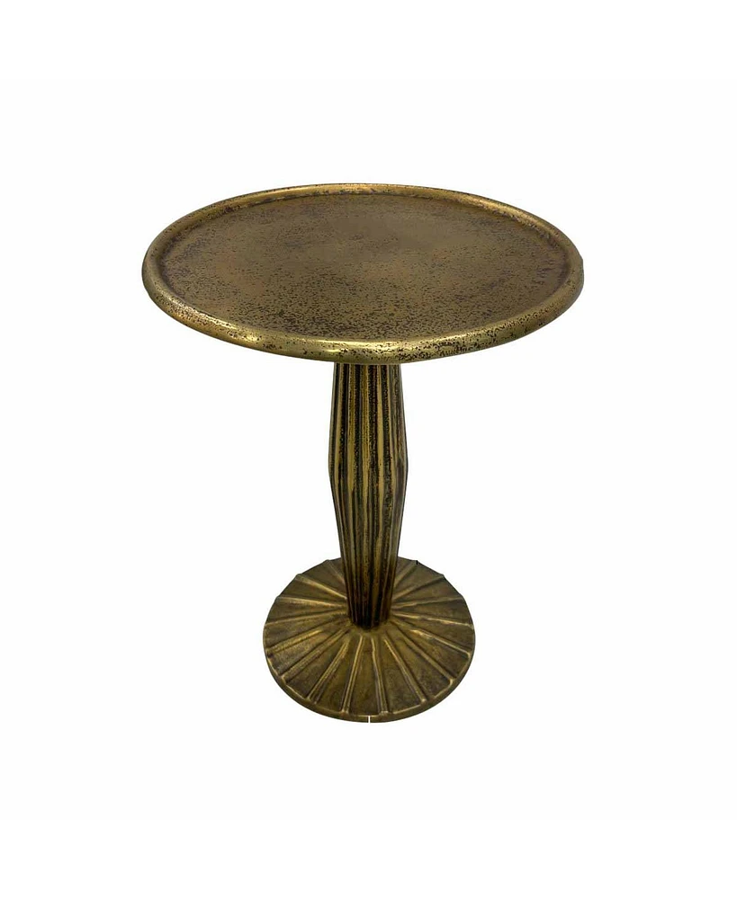 Round Top Drink Table – Elegant Side End Table with Fluted Base