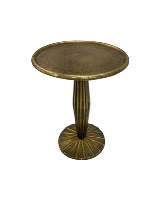 Round Top Drink Table – Elegant Side End Table with Fluted Base