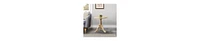 Round Top Side Table – Mango Wood with Intricate Carved Design & Pedestal Base