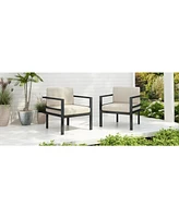 [Set of 2] 27,7" Modern Outdoor Lounge Chair with Aluminum Frame