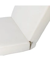 Outdoor Chaise Lounge with Cushion & Folding Table