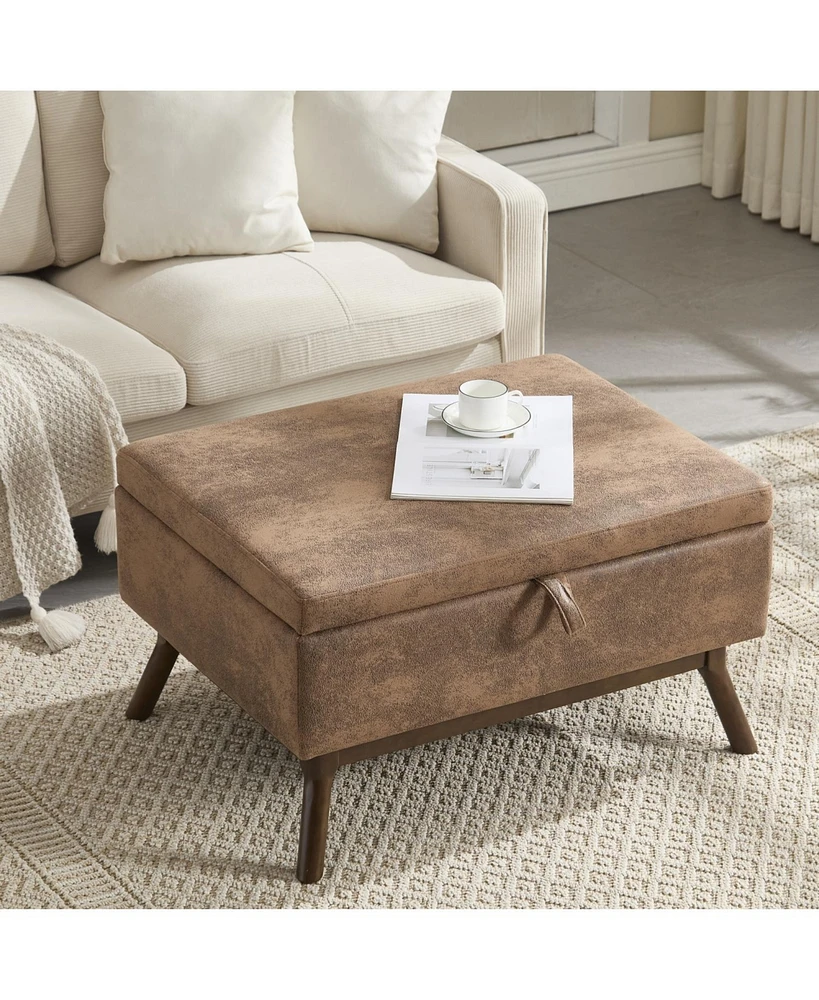 Mid-century modern storage bench/coffee table, Assembled, Living/entry/family room