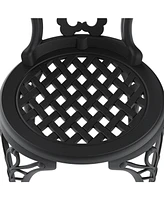 3-Piece Set Of All-Weather Cast Aluminum Dining Furniture Set With Black Frame