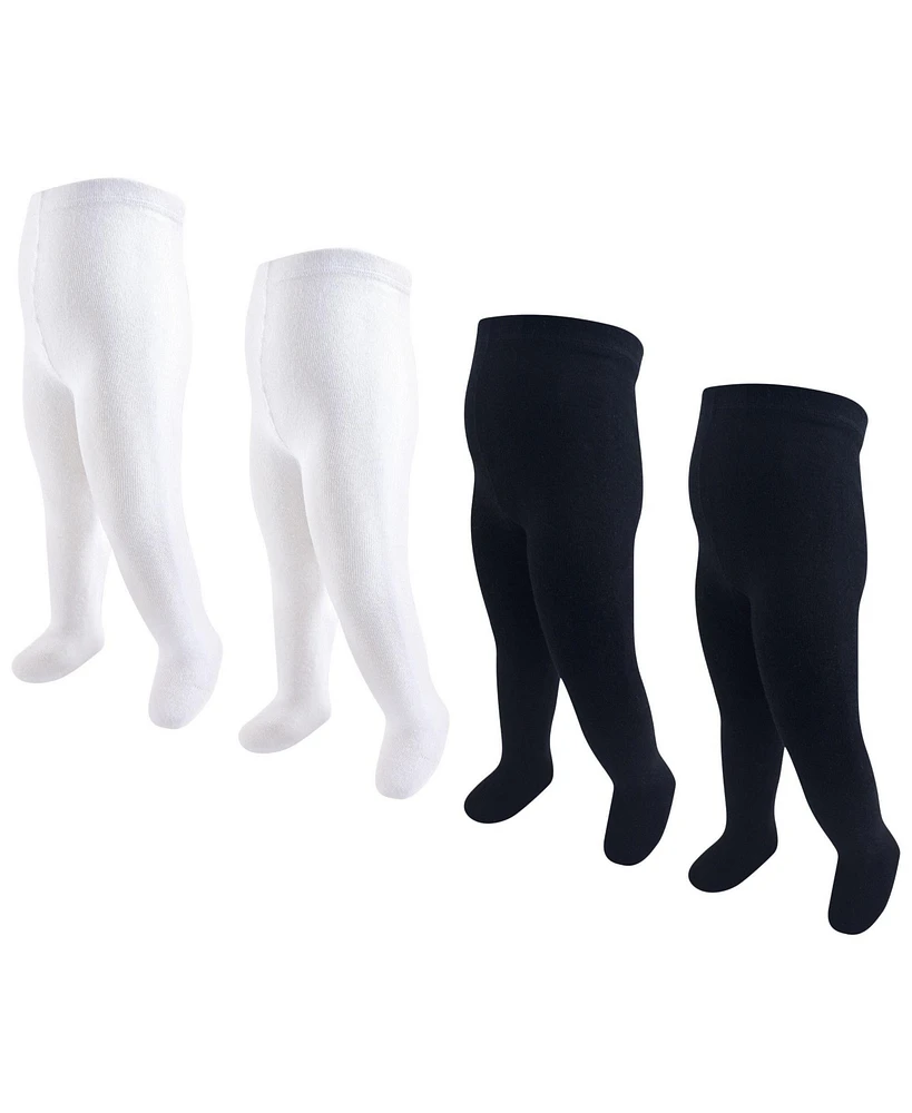 Touched by Nature Baby Girls Cotton Tights, Red Navy