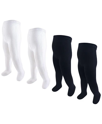 Touched by Nature Baby Girls Cotton Tights, Red Navy