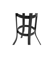 3-Piece Outdoor Rattan Bar Set, Glass Table, Wicker Stools, Brown