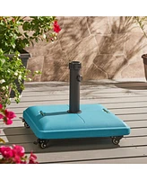 Teal Concrete Umbrella Base - Outdoor Patio Stand