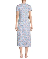 Lands' End Women's Cotton Short Sleeve Midcalf Nightgown