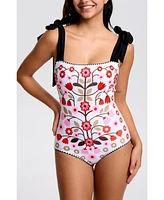 Jessie Zhao New York Women's Floral Symphony Embroidered Swimsuit