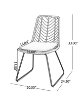 Rattan & Iron Outdoor Dining Chairs - Set of 2