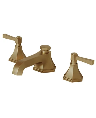 8 in. Widespread Double Handle 3 Hole Bathroom Faucet Water-Saving With Metal Drain Brushed Nickel