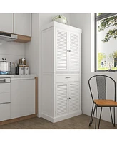 White wooden shoe cabinet with six storage cabinets and one drawer,shoe rack with adjustable shelves
