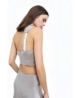 Nocturne Women's Backless Belted Blouse