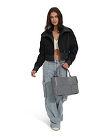 Belle & Bloom Women's Mad Love Cropped Bomber Jacket