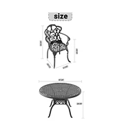 (Cushions In Random Colors)7-Piece Set Of Cast Aluminum Patio Furniture