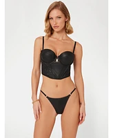Guess Women's Tania Faux-Leather Padded Bustier