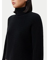 Gobi Cashmere Women's Cropped T-Neck Sweater