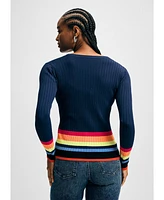 Isaac Mizrahi Women's Striped Cardigan