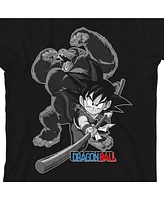 Dragon Ball Goku Giant Ape Transformation Crew Neck Short Sleeve Boy's Black T-shirt-xxl