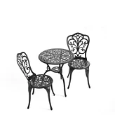 3-Piece Outdoor Patio Bistro Set - Black