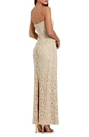 Mac Duggal Women's Strapless Beaded Lace Fitted Column Gown