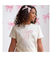 Sweet Wink Toddler Girls Coquette Bow Patch Short Sleeve T-Shirt