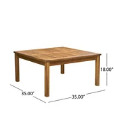 Acacia Wood Outdoor Sofa & Table Set with Water-Resistant Cushions