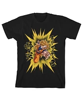 Dragon Ball Z Boys Super Goku Saiyan Charge Youth Black T-shirt