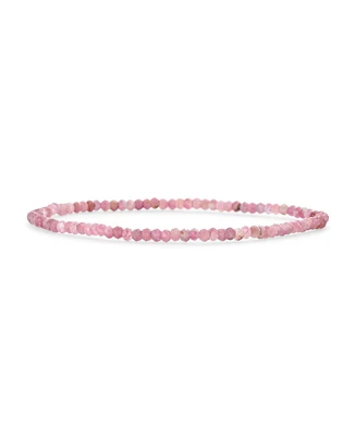 Bling Jewelry Dainty Natural Stone Multi-Strand Seed Bead Stretch Bracelet with Caviar Rondell Beads