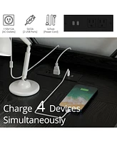 Computer Desk 47" with Power Outlet and Storage Shelves