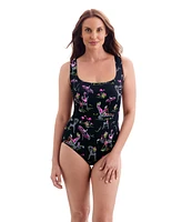 Longitude by Mimi Flamingo Women's Hotel Triple X Back Tank One Piece Swimsuit