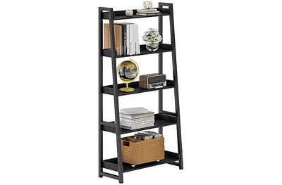 Industrial Bookshelf 5-Tier 31.5 in Wide, Bookcase Ladder Shelf